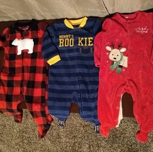 My First Christmas & 2 Other Footsie Pajamas